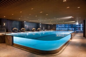 Indoor pool, pool loungers
