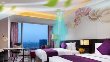 Down duvets, minibar, in-room safe, desk