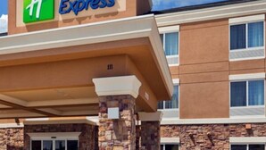 A 1 Express hotel with a covered entrance, stone pillars, and a brick facade. - Holiday Inn Express & Suites McAllen - Medical Center Area by IHG (McAllen)