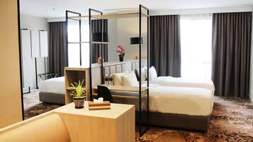 In-room safe, desk, blackout curtains, soundproofing