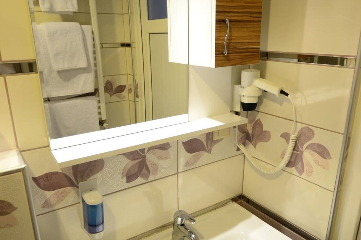 shower, free toiletries, hair dryer, slippers