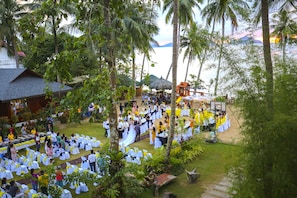 Outdoor banquet area