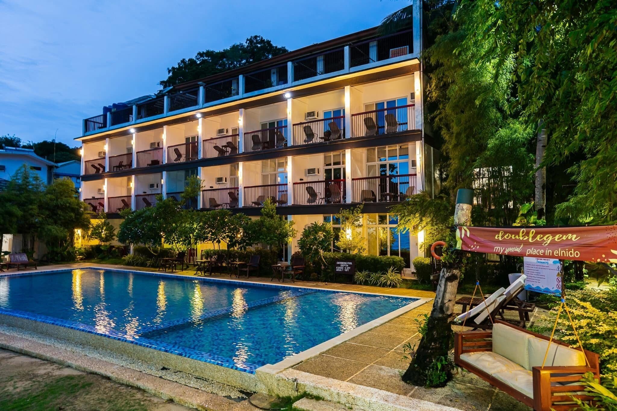 Outdoor pool, open 6 AM to 9 PM, sun loungers