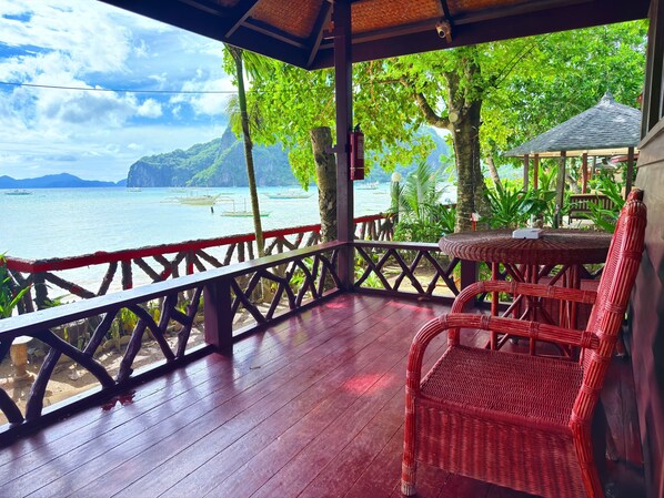 Deluxe kamer, uitzicht op zee (Casita) | Lakens van Egyptisch katoen, luxe beddengoed, een kluis op de kamer