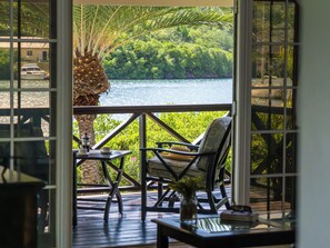 Chambre Deluxe, 1 chambre, balcon, vue port | Terrasse/Patio