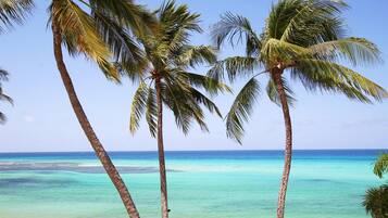 On the beach, white sand
