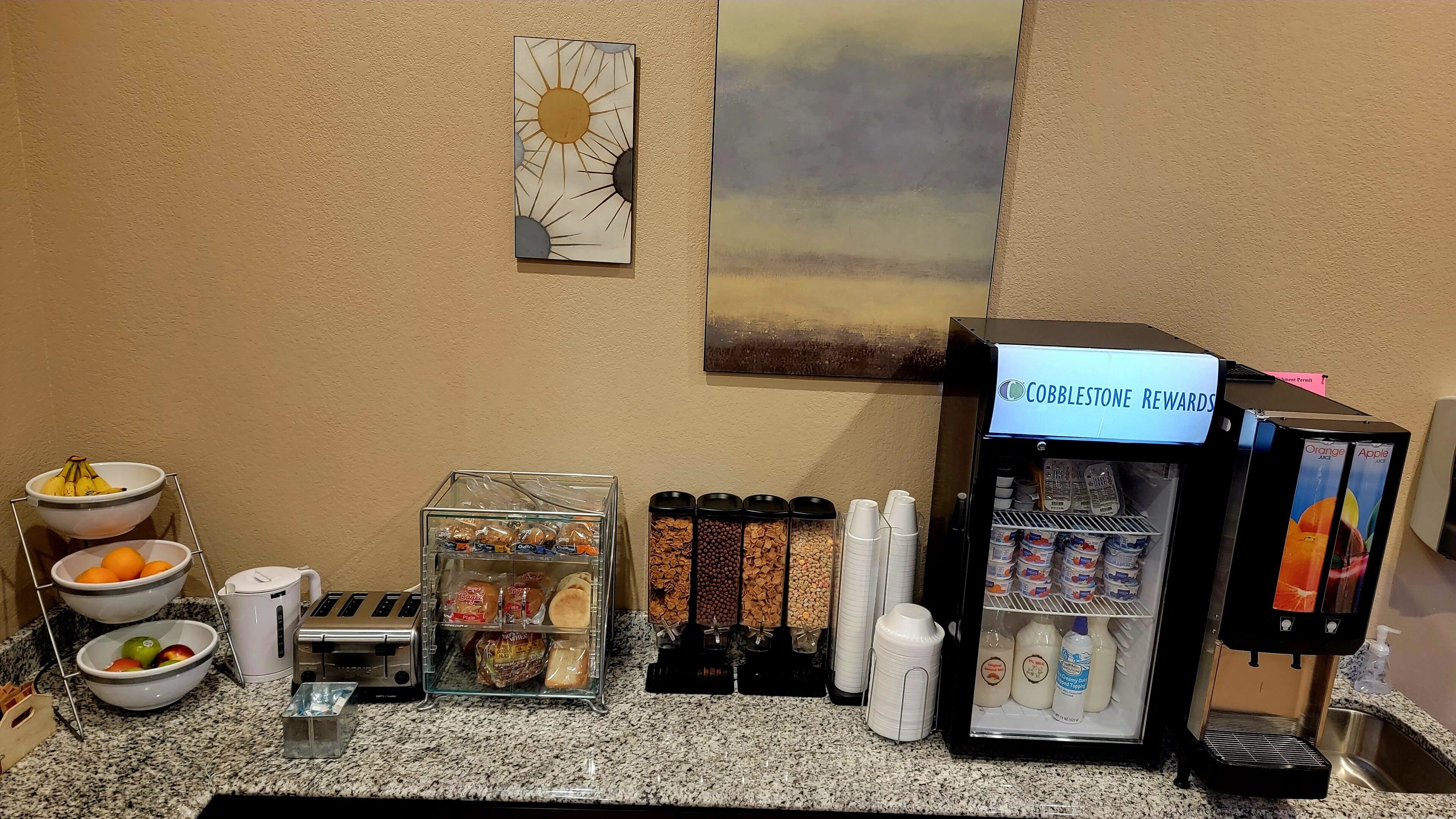 free daily self-service breakfast