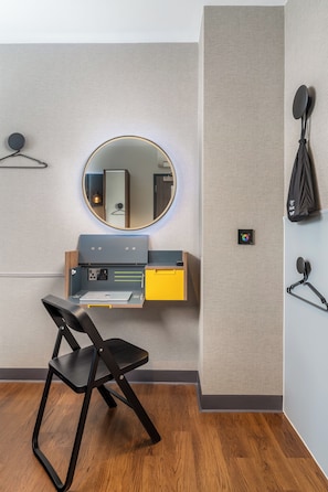 In-room safe, desk, laptop workspace, blackout drapes