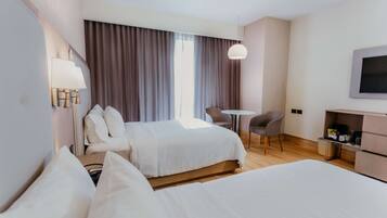Room, 2 Double Beds | Premium bedding, in-room safe, iron/ironing board
