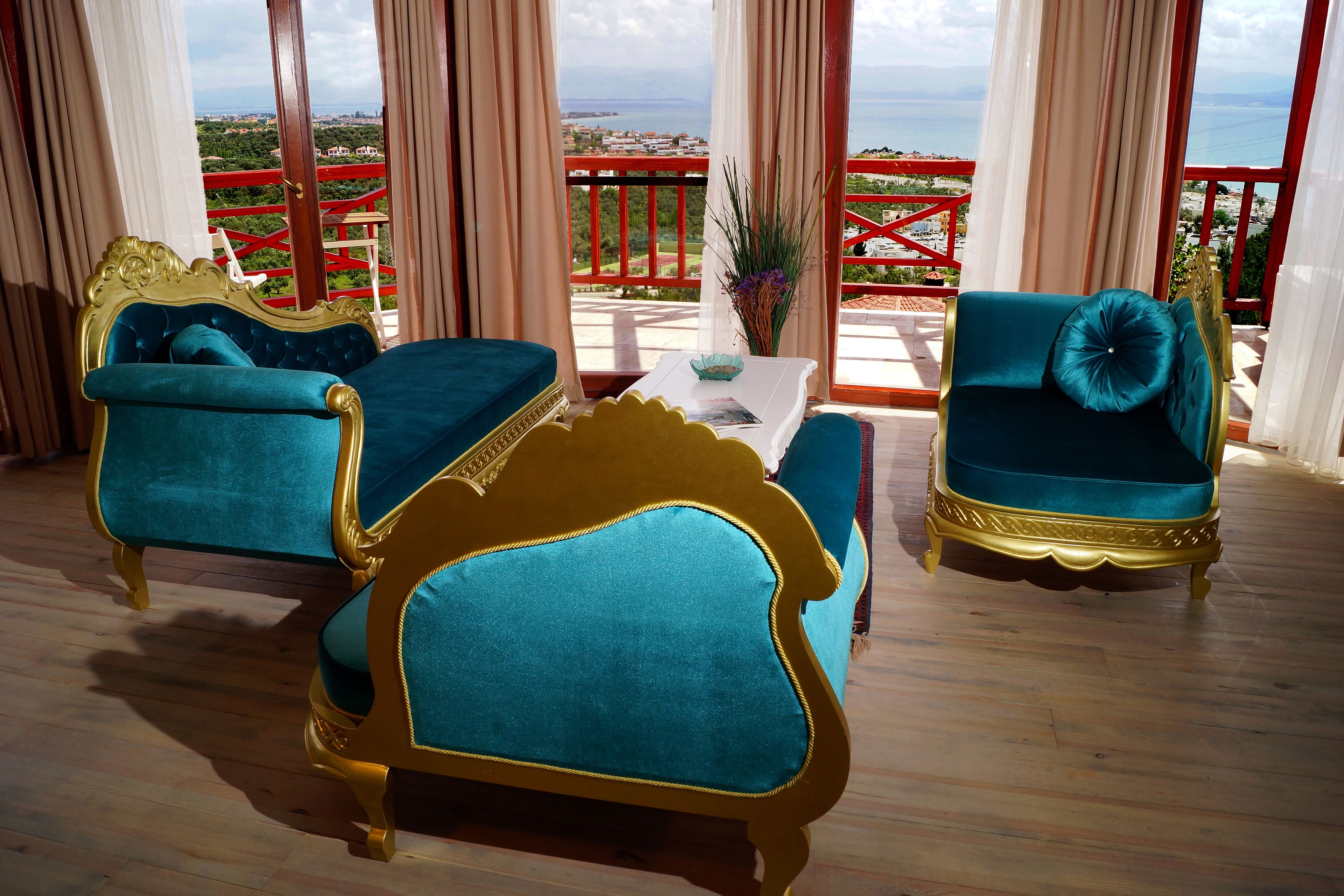 deluxe room, 1 king bed, sea view | living area | lcd tv