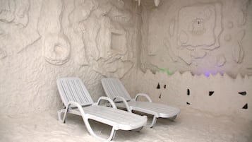 Behandlingsrum til par, sauna, boblebad, dampbad, tyrkisk bad/hammam