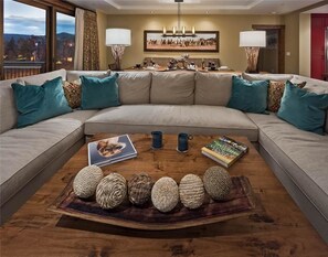 Condo, Multiple Beds, Mountain View (Treasure Mountain (#605) (Condo)) | Living area | Flat-screen TV, DVD player - Treasure Mountain 605 4 BedroomCondo By Moving Mountains (Steamboat Springs)