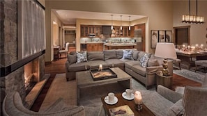 Deluxe Condo, 4 Bedrooms, Mountain View, Mountainside | Living area | DVD player