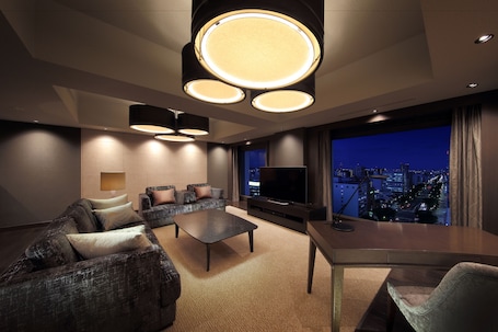 Premier Suite, Non Smoking (East) | Living area | Flat-screen TV, pay movies. Hotel Metropolitan Sendai East