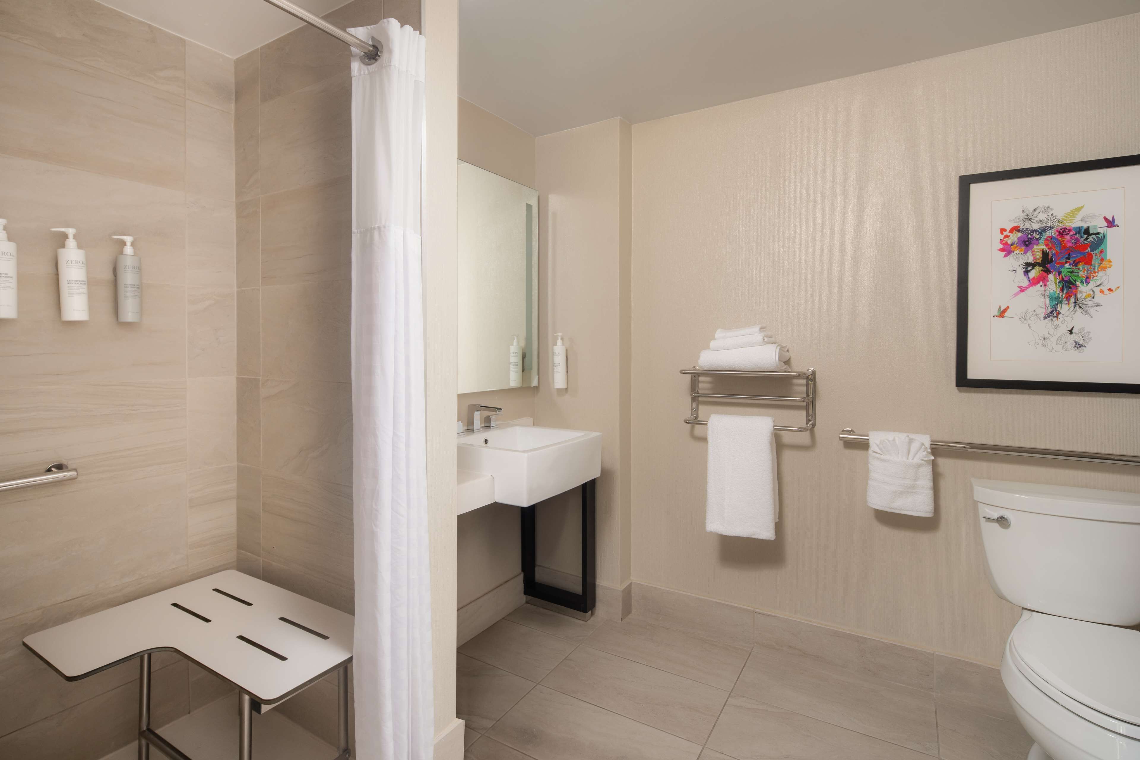 1 king bed city view, mob accessible with 3x3 shower | bathroom shower