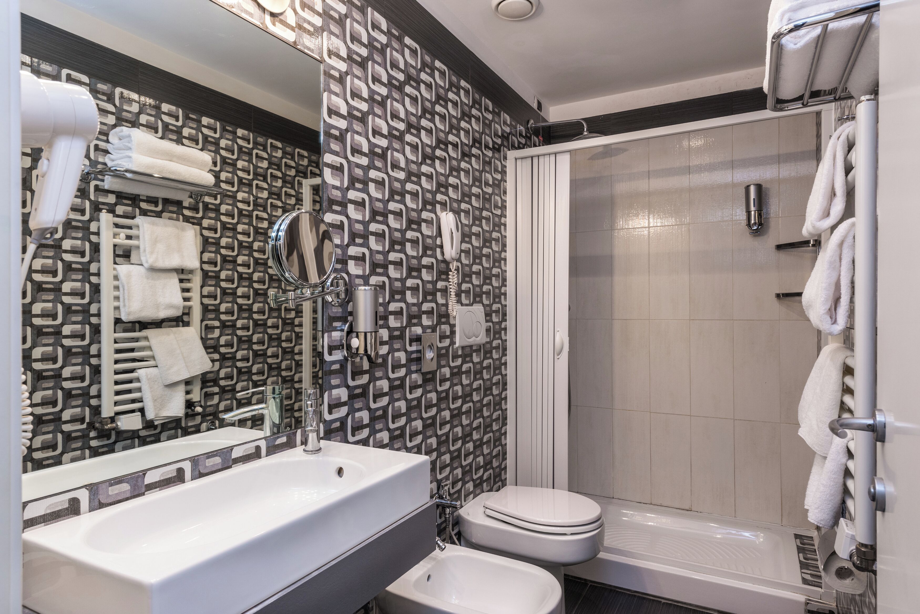 superior double or twin room | bathroom | hair dryer, bidet, towels