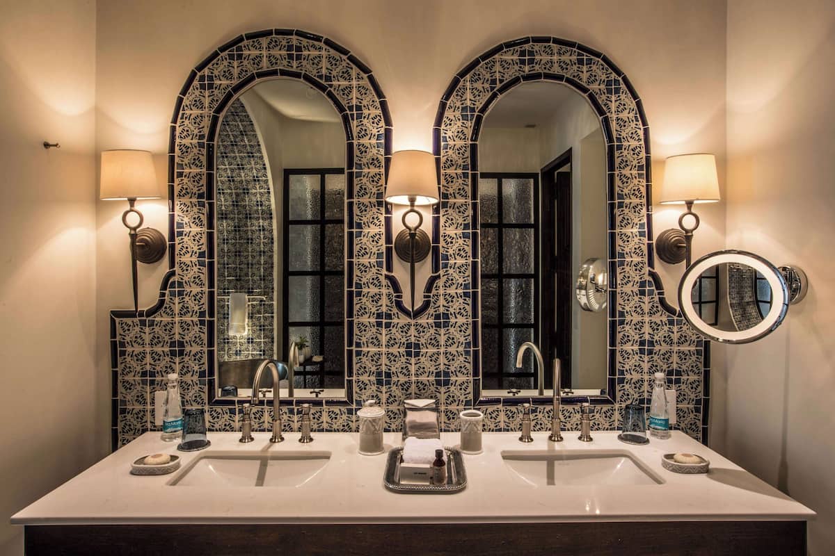 shower, rainfall showerhead, designer toiletries, hair dryer