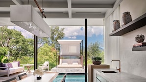 Villa, 1 kingsize-seng, delvis havutsikt (Pool) | Oppholdsområde | LED-TV