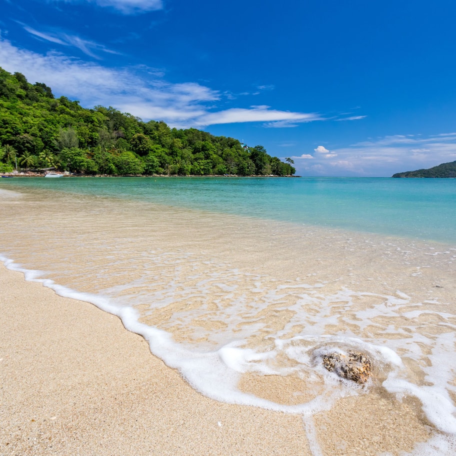 On the beach, white sand, kayaking