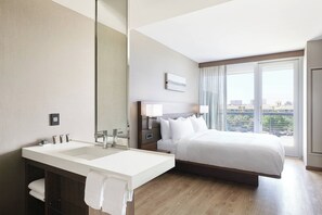 Room, 1 King Bed, City View (Balcony) | Premium bedding, in-room safe, desk, laptop workspace - AC Hotel Irvine (Irvine)