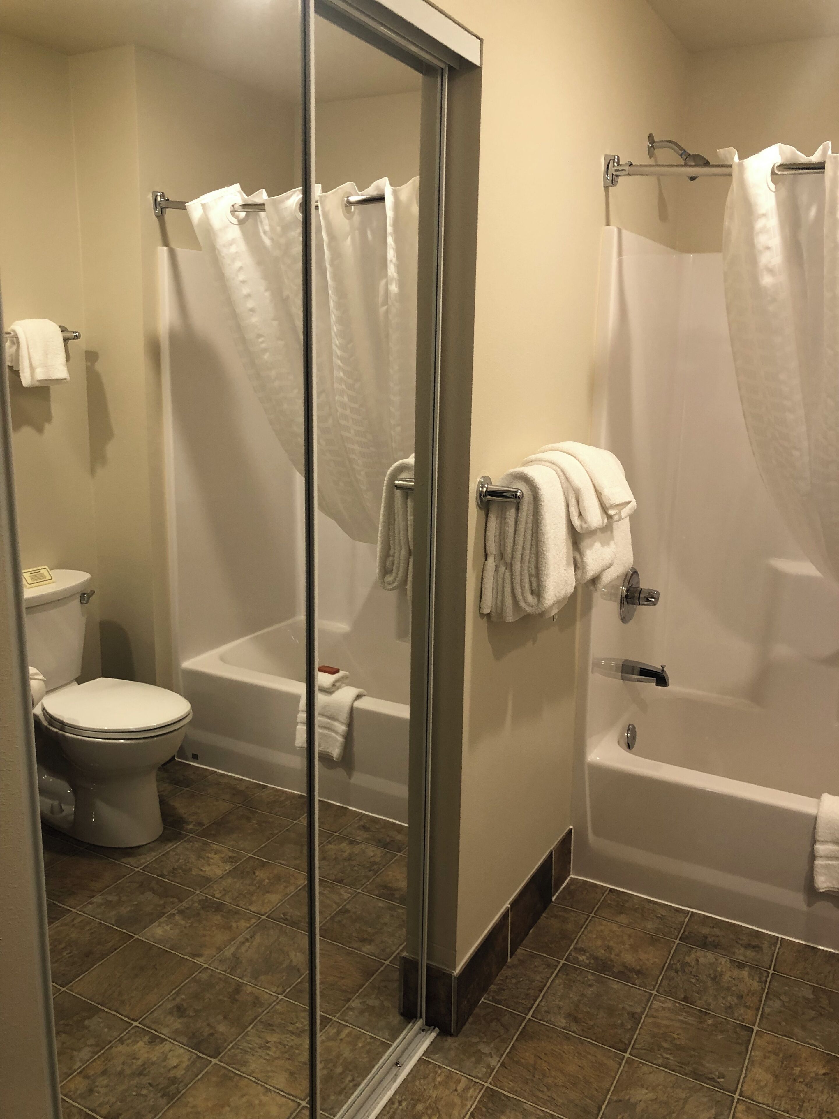 free toiletries, hair dryer, towels