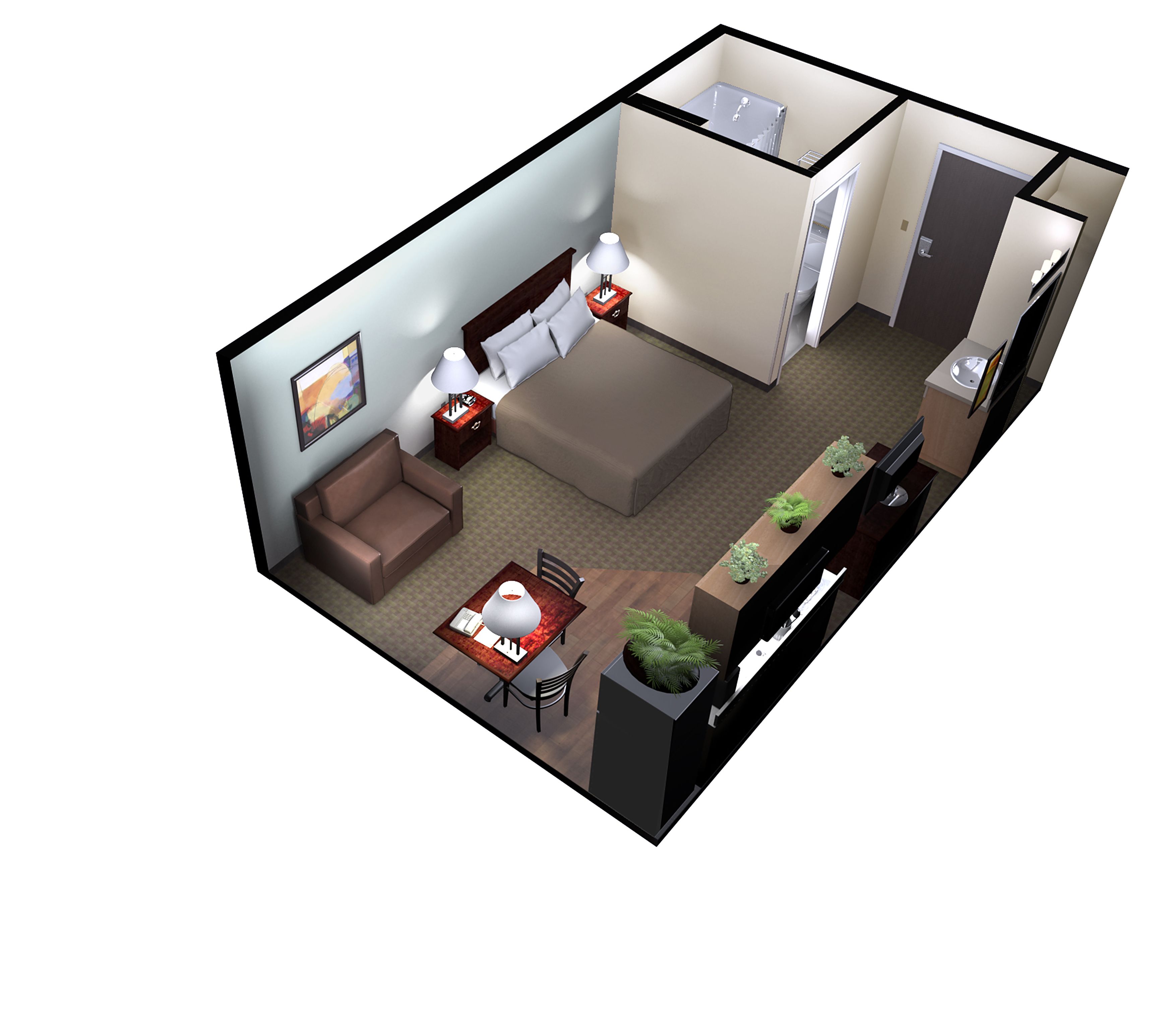 suite, 1 queen bed | floor plan