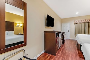 Desk, iron/ironing board, free WiFi, alarm clocks