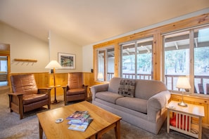 Family Apartment, 3 Bedrooms | Living area | TV, fireplace, DVD player