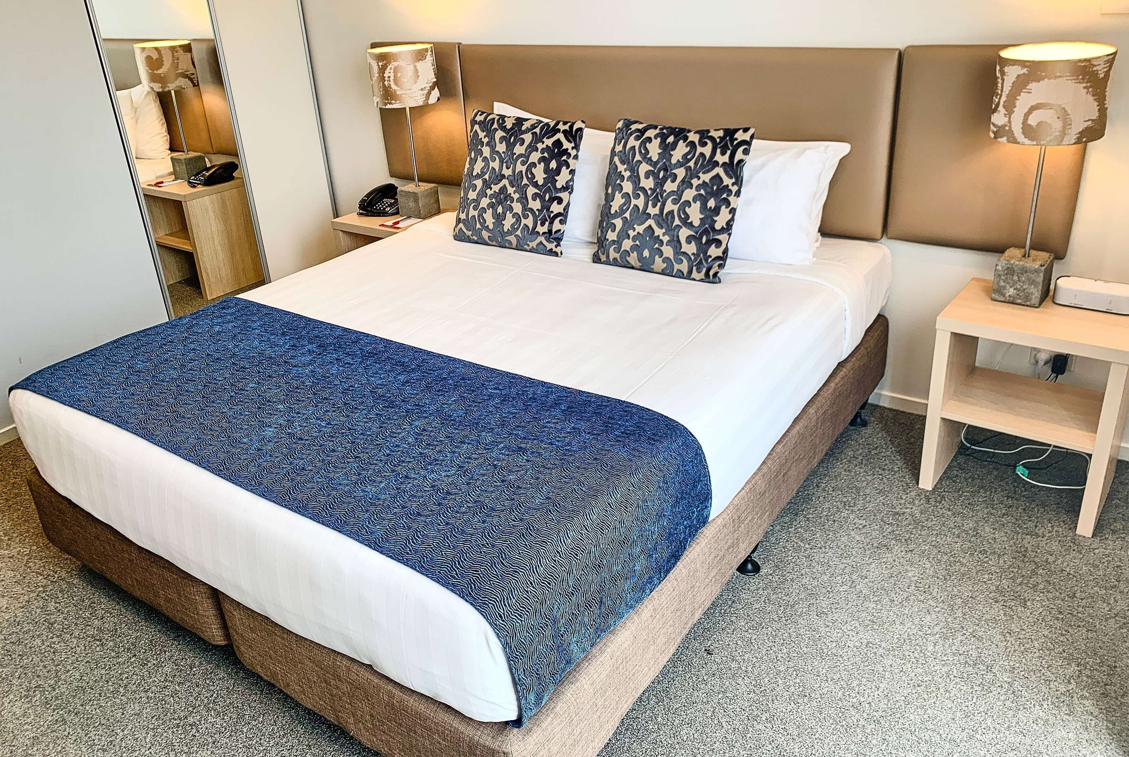 1 bedroom, premium bedding, laptop workspace, iron/ironing board