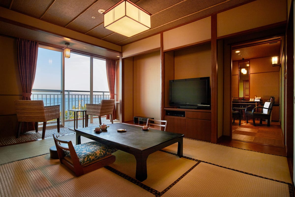 Camera Tradizionale, bagno privato (Japanese Style, Partial Open Air Bath) | Wi-Fi gratuito, lenzuola