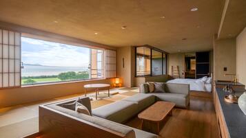 Habitación con 2 camas individuales, para no fumadores (Japanese Style, with Open Air Bath) | Wifi gratis y ropa de cama