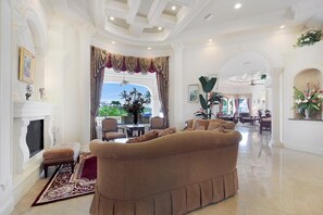 Luxury House, 4 Bedrooms, Sea View, Sea Facing | Living room | DVD player - SPIN509 4 Bedroom Holiday Home by Marco Naples Vacation Homes (Marco Island)