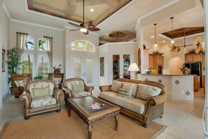 Luxury House, 3 Bedrooms, Pool View, Poolside | Living area | DVD player - SMARCO1255 3 Bedroom Holiday Home by Marco Naples Vacation Homes (Marco Island)