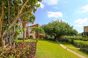 Comfort Condo, 2 Bedrooms, Canal View | Property grounds - Cove II 414F 2 Bedroom Condo By Midnight Cove II (Siesta Key)