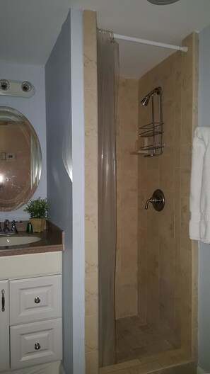 Comfort Condo, 2 Bedrooms, Pool View | Bathroom shower