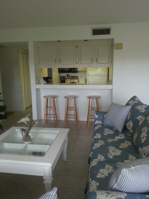 Comfort Condo, 2 Bedrooms, Pool View | Living area - Cove II 613F 2 Bedroom Condo By Midnight Cove II (Siesta Key)
