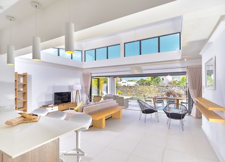 Villa, 3 Bedrooms, Pool View, Garden Area | Living area | LCD TV, DVD player