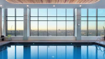 Indoor pool, open 5:00 AM to 11:00 PM, sun loungers