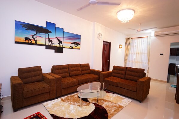 Appartement Luxe, 4 chambres | Coin séjour