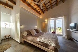 Dobbeltrom, terrasse, sjøutsikt | Sengetøy i egyptisk bomull, sengetøy av topp kvalitet og dundyner