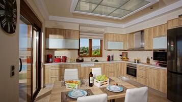 Villa, Private Pool | Private kitchen | Full-size fridge, microwave, oven, stovetop