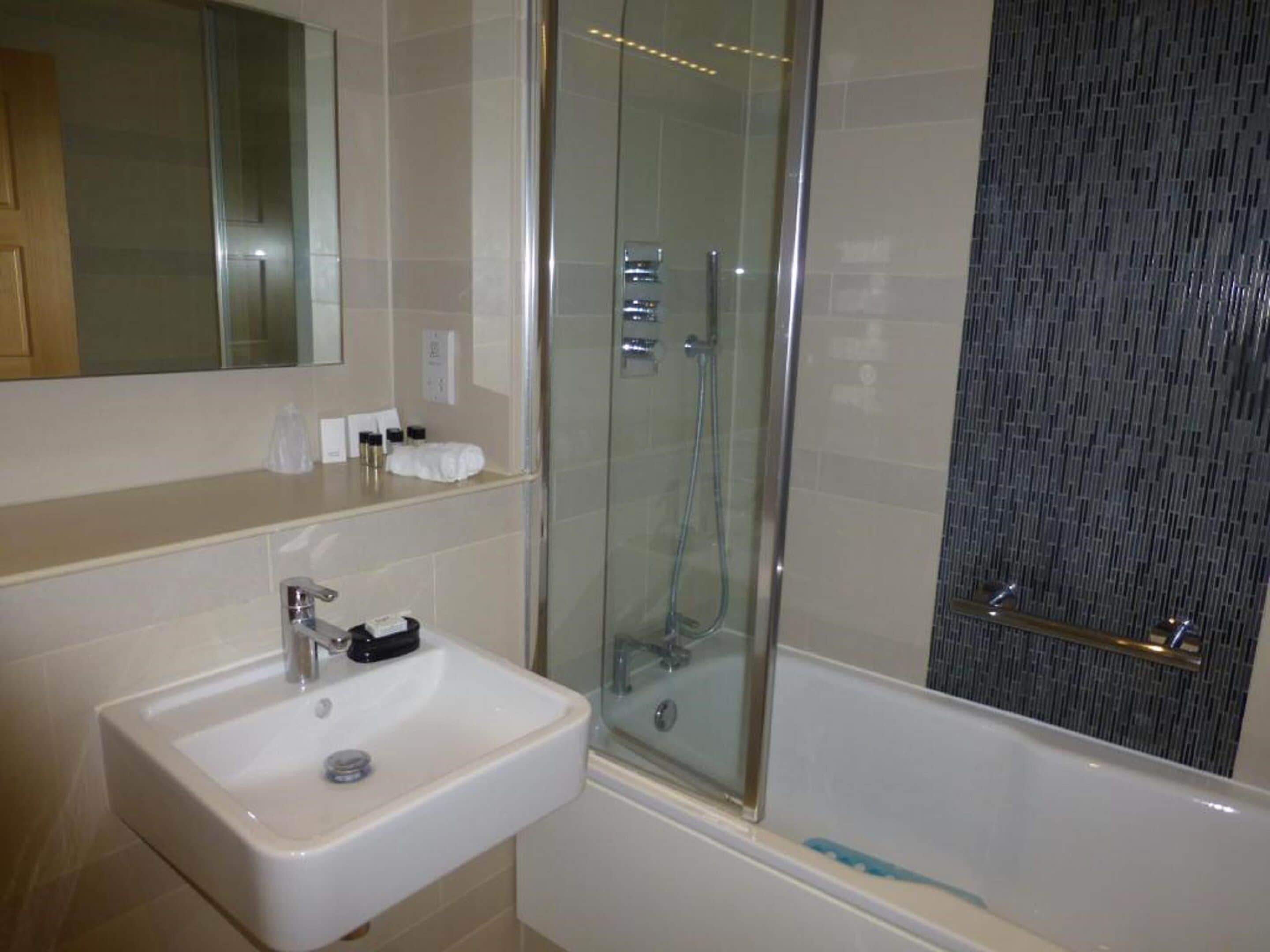 free toiletries, hair dryer, towels