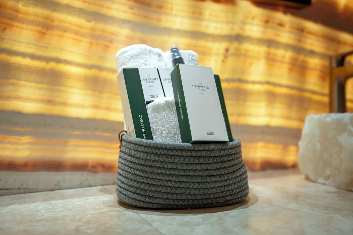 shower, rainfall showerhead, free toiletries, hair dryer