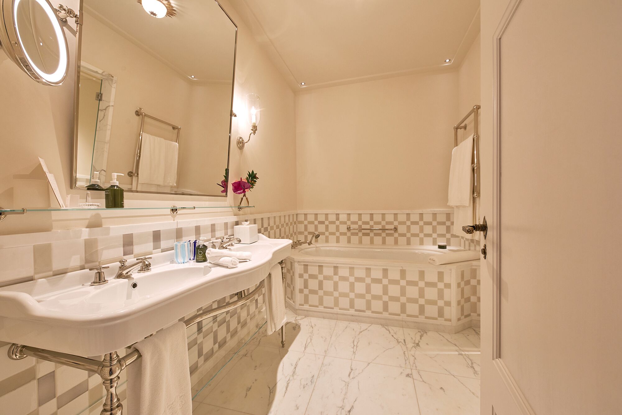 aitana's suite | bathroom | designer toiletries, hair dryer, bathrobes, slippers