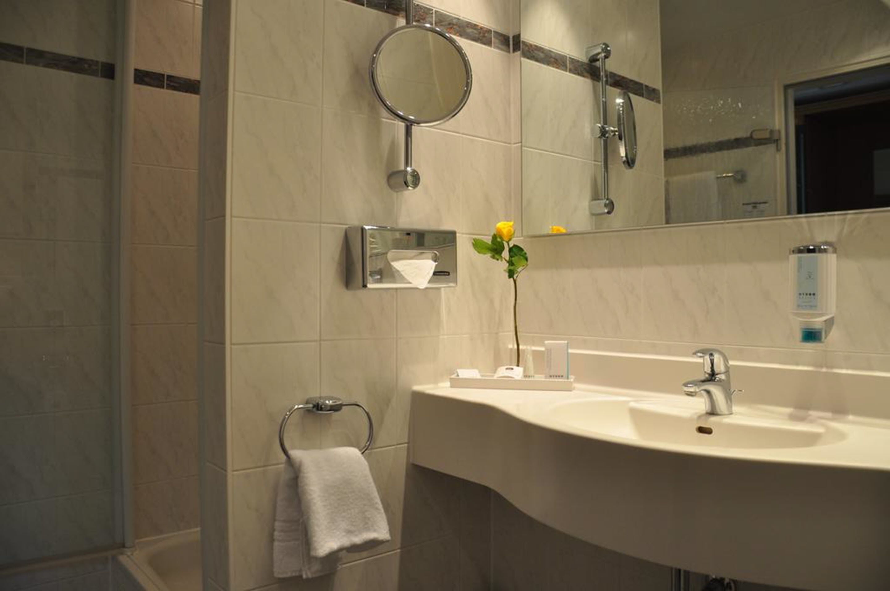 shower, free toiletries, hair dryer, slippers