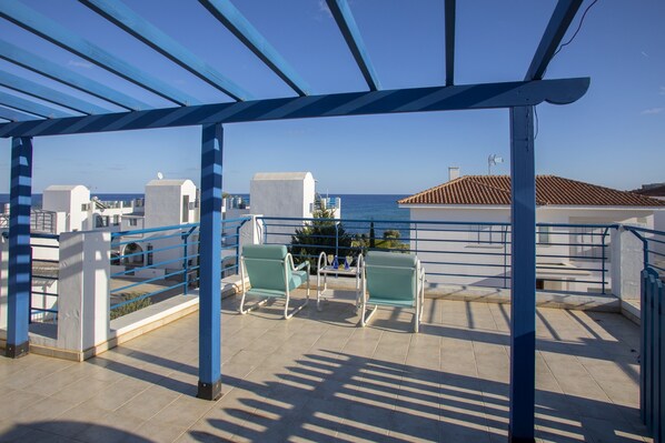 Villa, 3 chambres, piscine privée, vue mer | Terrasse/Patio