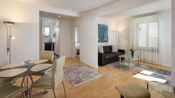 Suite, 1 Bedroom | Living area | 45-inch flat-screen TV with cable channels, TV, offices