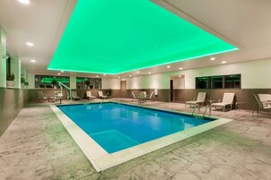 Indoor pool, open 8:00 AM to 10 PM, sun loungers