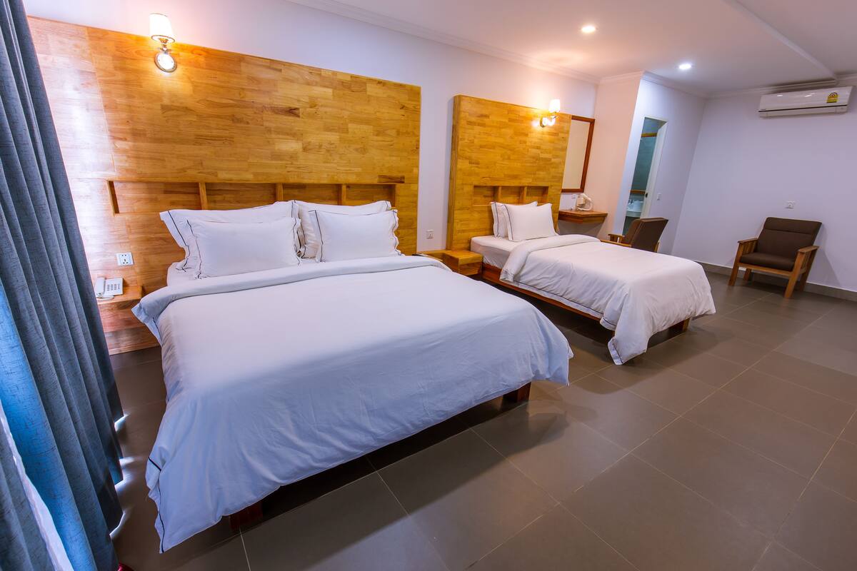 Superior Triple Room, Multiple Beds, Balcony, Pool View | Minibar, in-room safe, desk, WiFi (free)
