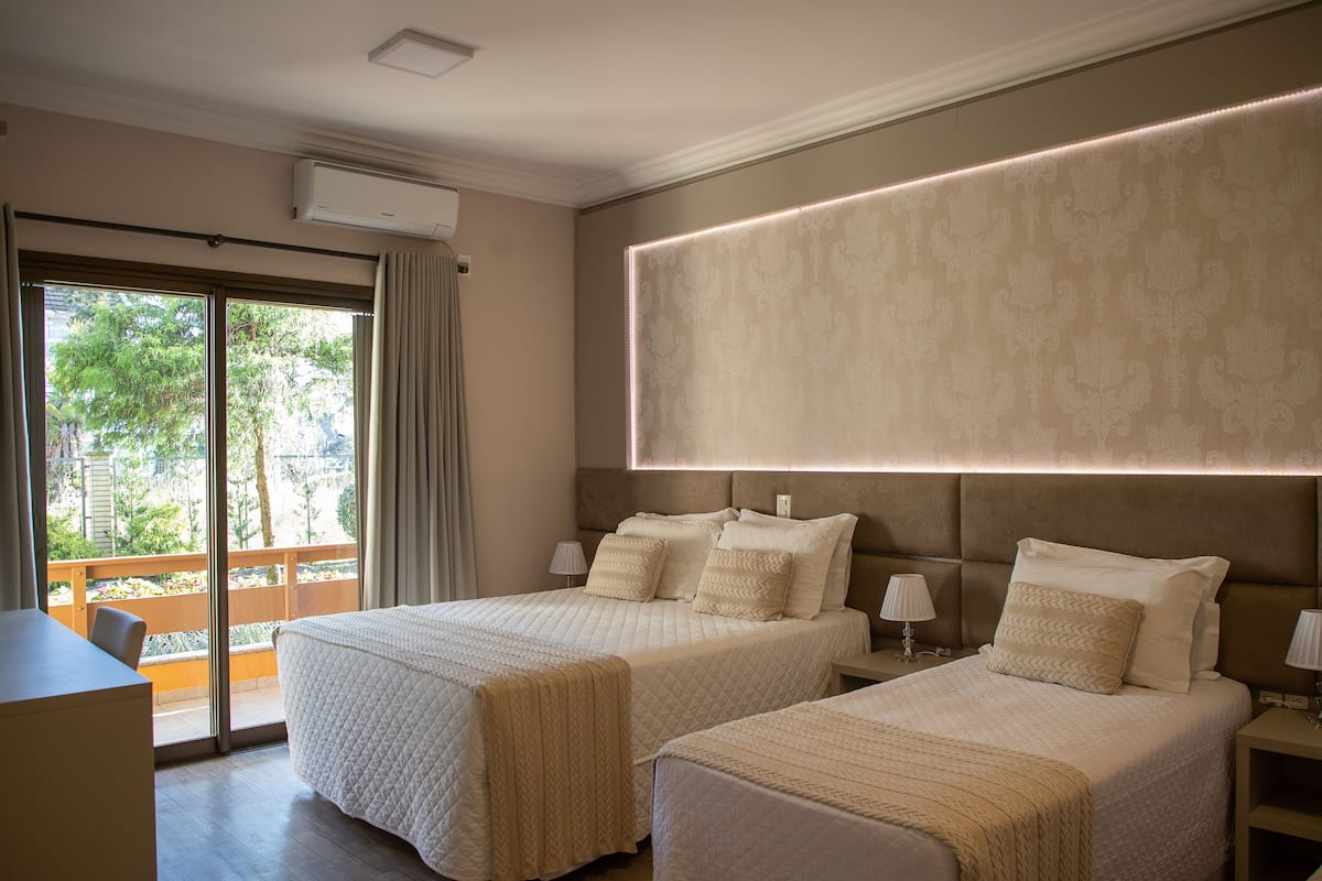 Pillow-top beds, minibar, in-room safe, desk